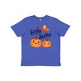thumbnail image 1 of Inktastic Little Sister Pumpkins with Fall Leaves Youth T-Shirt, 1 of 5