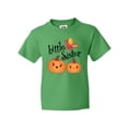 thumbnail image 1 of Inktastic Little Sister Pumpkins with Fall Leaves Youth T-Shirt, 1 of 5