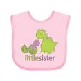 thumbnail image 1 of Inktastic Little Sister Purple Girls Baby Bib, 1 of 4