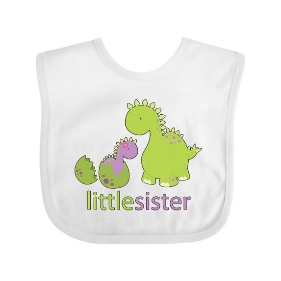 Inktastic Little Sister Purple Girls Baby Bib