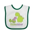 thumbnail image 1 of Inktastic Little Sister Purple Girls Baby Bib, 1 of 4