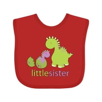 Inktastic Little Sister Purple Girls Baby Bib
