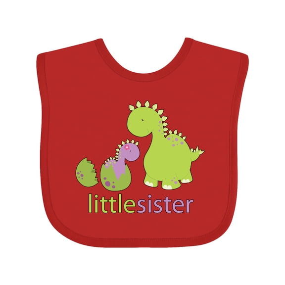 Inktastic Little Sister Purple Girls Baby Bib