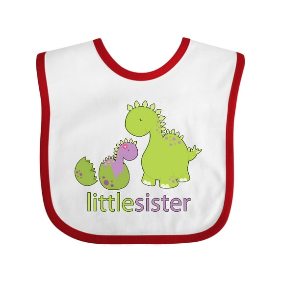 Inktastic Little Sister Purple Girls Baby Bib