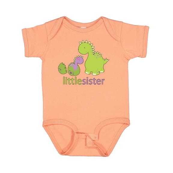 Inktastic Little Sister Purple Girls Baby Bodysuit
