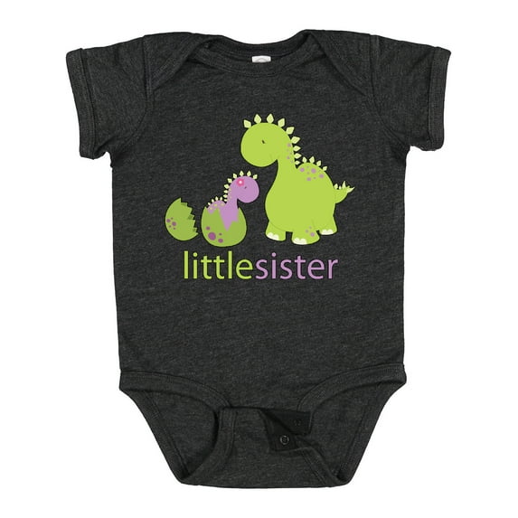 Inktastic Little Sister Purple Girls Baby Bodysuit