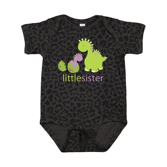 Inktastic Little Sister Purple Girls Baby Bodysuit