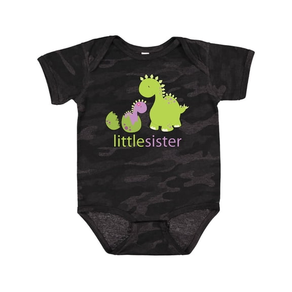 Inktastic Little Sister Purple Girls Baby Bodysuit