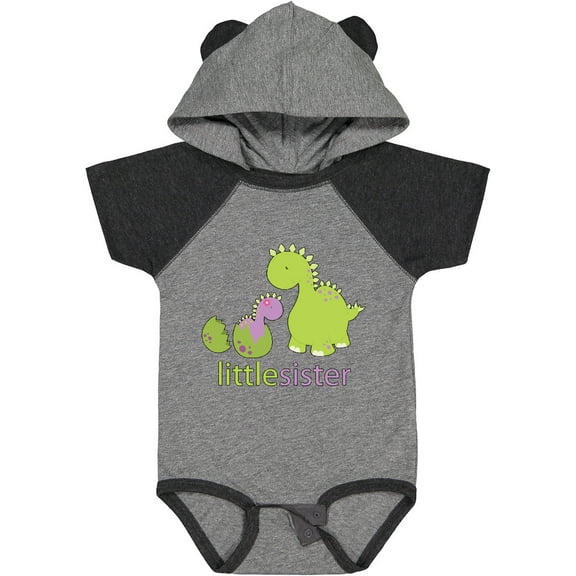 Inktastic Little Sister Purple Girls Baby Bodysuit