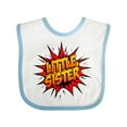 thumbnail image 1 of Inktastic Little Sister Super Hero Girls Baby Bib, 1 of 4