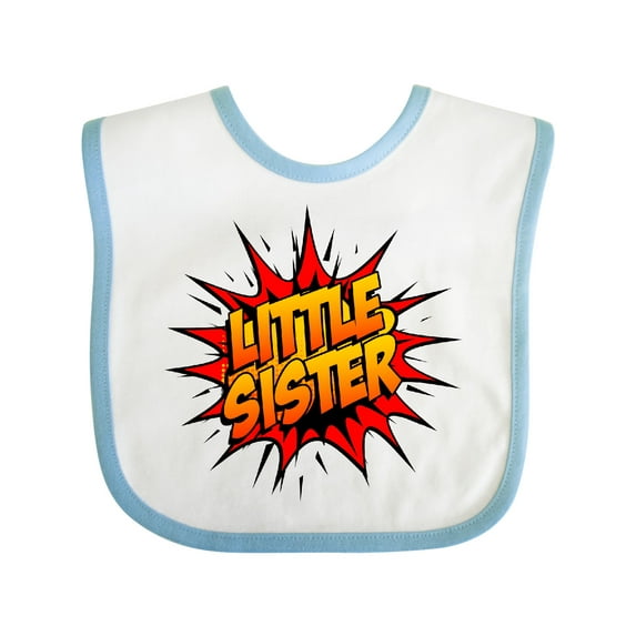 Inktastic Little Sister Super Hero Girls Baby Bib