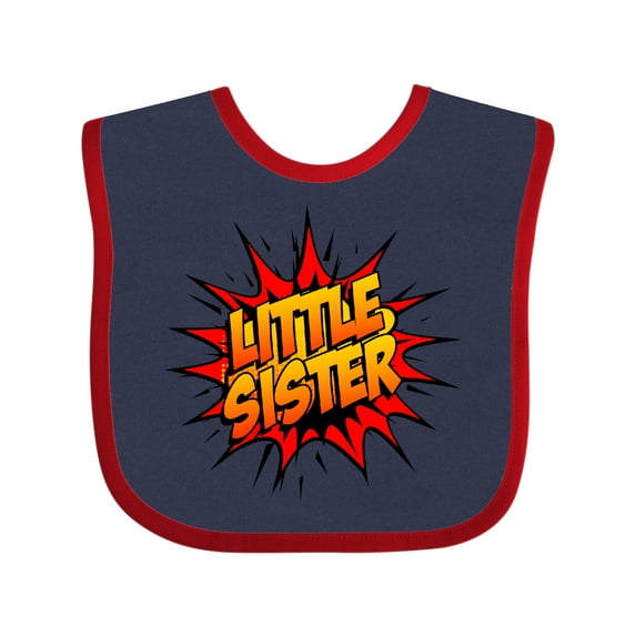 Inktastic Little Sister Super Hero Girls Baby Bib