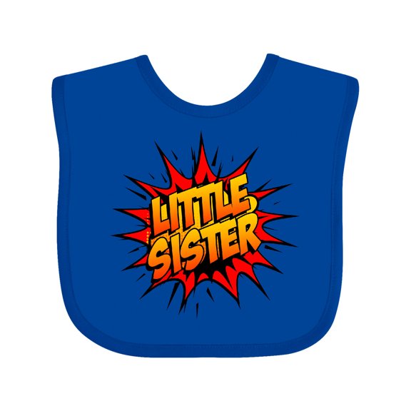 Inktastic Little Sister Super Hero Girls Baby Bib