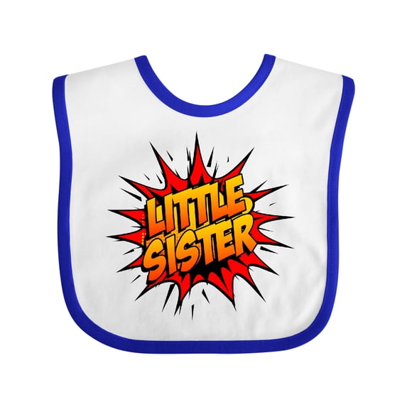 Inktastic Little Sister Super Hero Girls Baby Bib