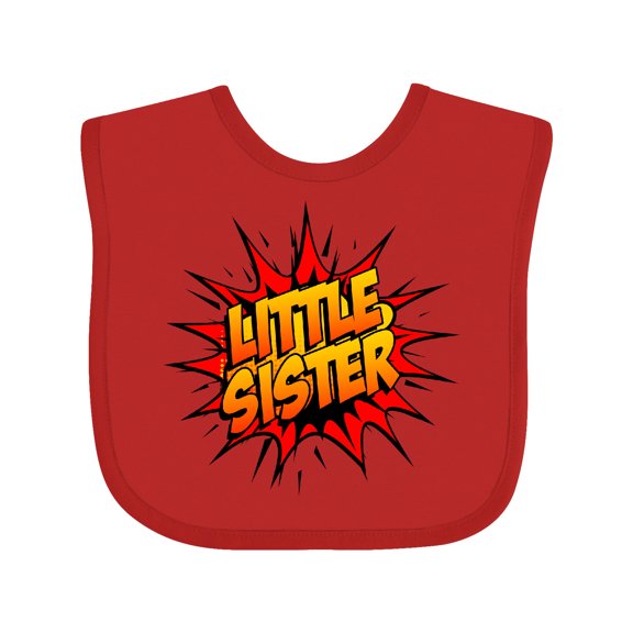 Inktastic Little Sister Super Hero Girls Baby Bib
