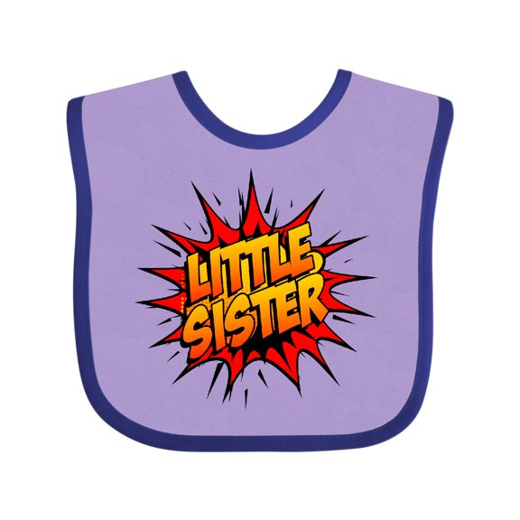 Inktastic Little Sister Super Hero Girls Baby Bib