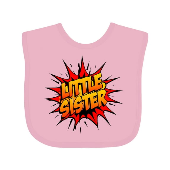 Inktastic Little Sister Super Hero Girls Baby Bib