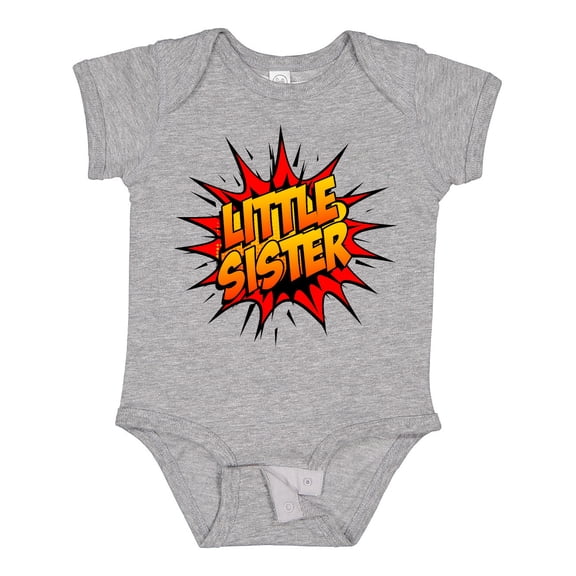 Inktastic Little Sister Super Hero Girls Baby Bodysuit