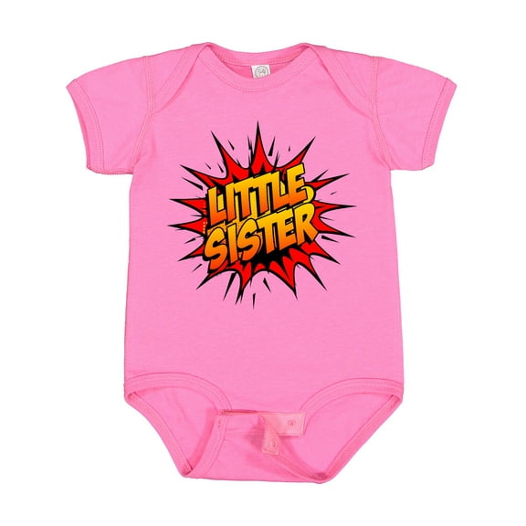 Inktastic Little Sister Super Hero Girls Baby Bodysuit
