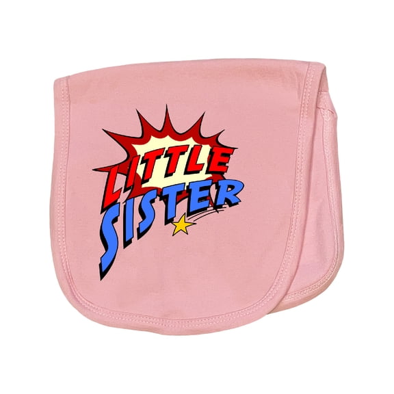 Inktastic Little Sister Superhero Baby Burp Cloth