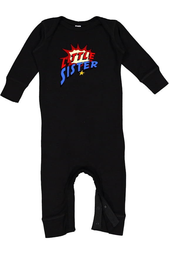 Little Sister Superhero Baby Romper Coveralls