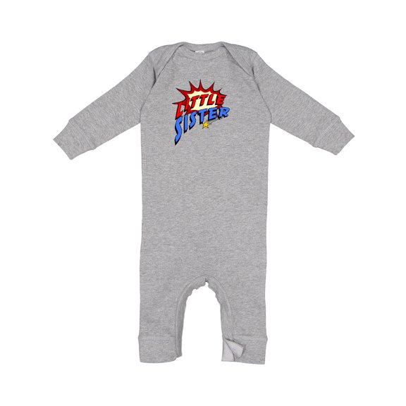 Inktastic Little Sister Superhero Baby Romper Coveralls