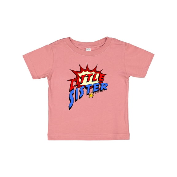 Inktastic Little Sister Superhero Girls Baby T-Shirt
