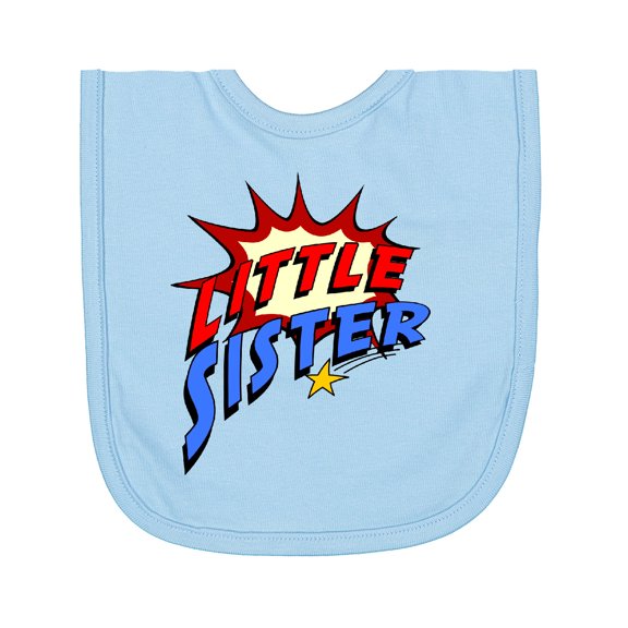 Inktastic Little Sister Superhero Newborn Bib