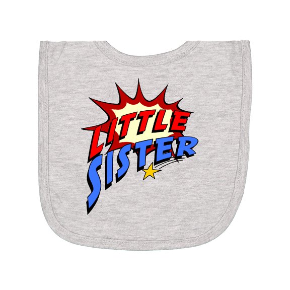 Inktastic Little Sister Superhero Newborn Bib