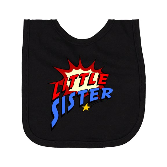 Inktastic Little Sister Superhero Newborn Bib