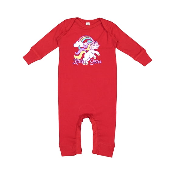 Inktastic Little Sister Unicorn Baby Romper Coveralls