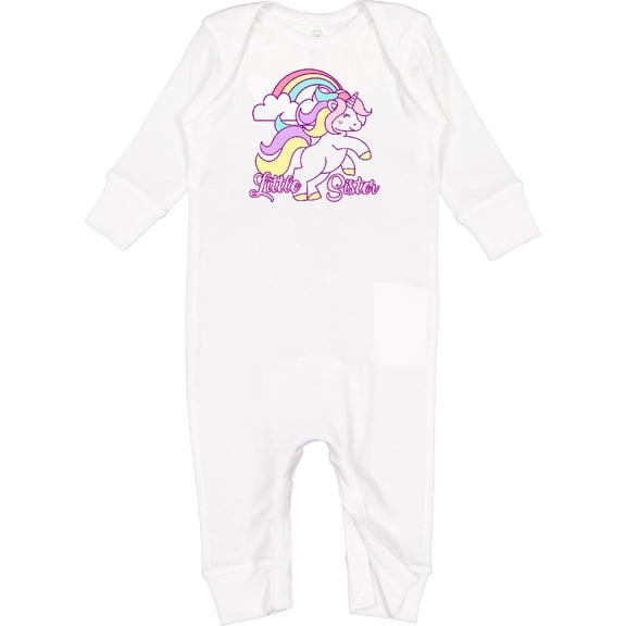 Inktastic Little Sister Unicorn Baby Romper Coveralls