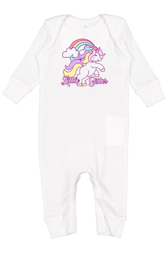 Little Sister Unicorn Baby Romper Coveralls