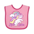 thumbnail image 1 of Inktastic Little Sister Unicorn Girls Baby Bib, 1 of 4