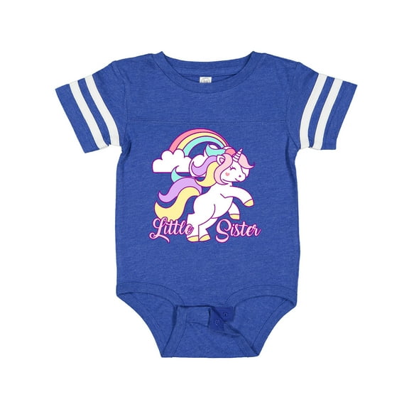 Inktastic Little Sister Unicorn Girls Baby Bodysuit