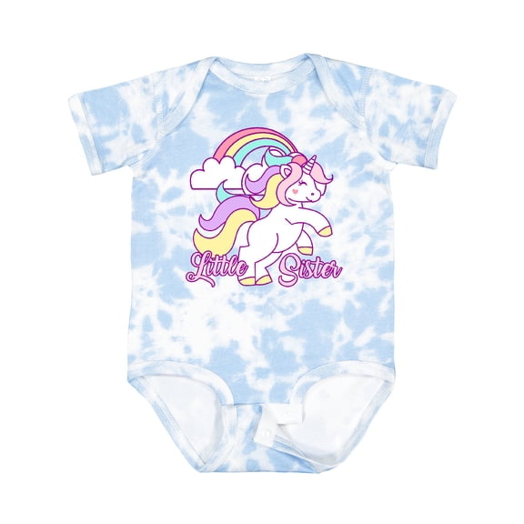 Inktastic Little Sister Unicorn Girls Baby Bodysuit