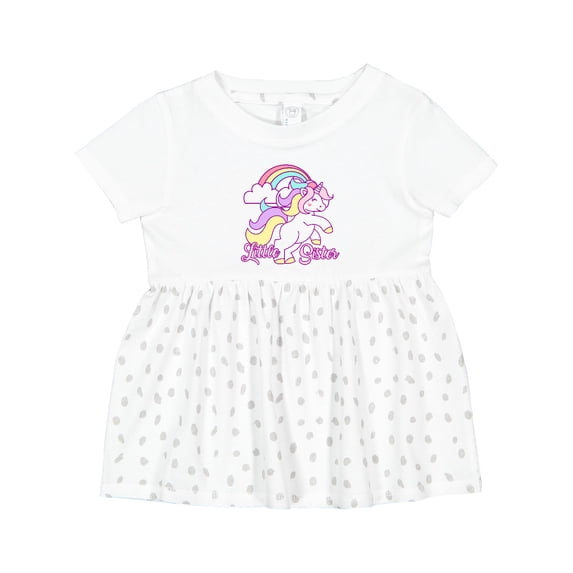 Inktastic Little Sister Unicorn Girls Baby Dress