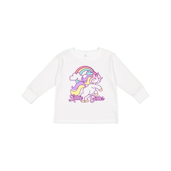 Inktastic Little Sister Unicorn Girls Long Sleeve Toddler T-Shirt