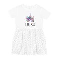 thumbnail image 1 of Inktastic Little Sister Unicorn Lil Sis Girls Toddler Dress, 1 of 5