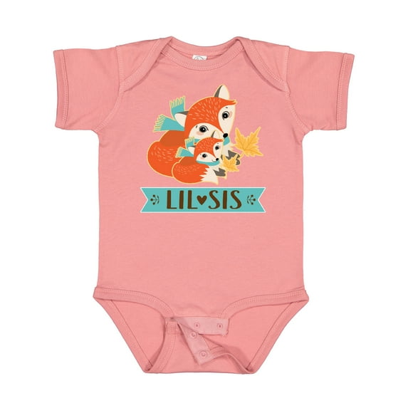 Inktastic Little Sister Woodland Fox Girls Girls Baby Bodysuit