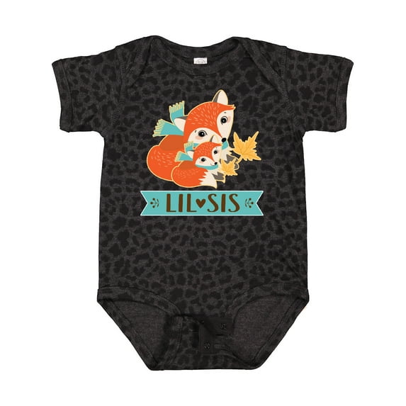 Inktastic Little Sister Woodland Fox Girls Girls Baby Bodysuit
