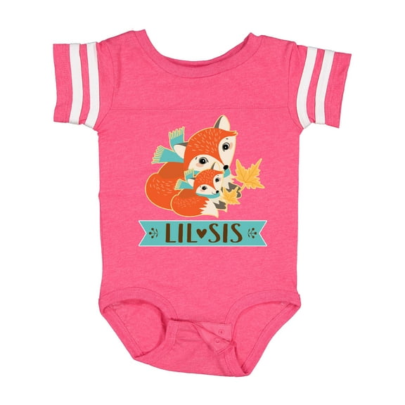 Inktastic Little Sister Woodland Fox Girls Girls Baby Bodysuit