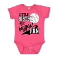 thumbnail image 1 of Inktastic Little Sister and Biggest Baseball Fan Girls Baby Bodysuit, 1 of 5