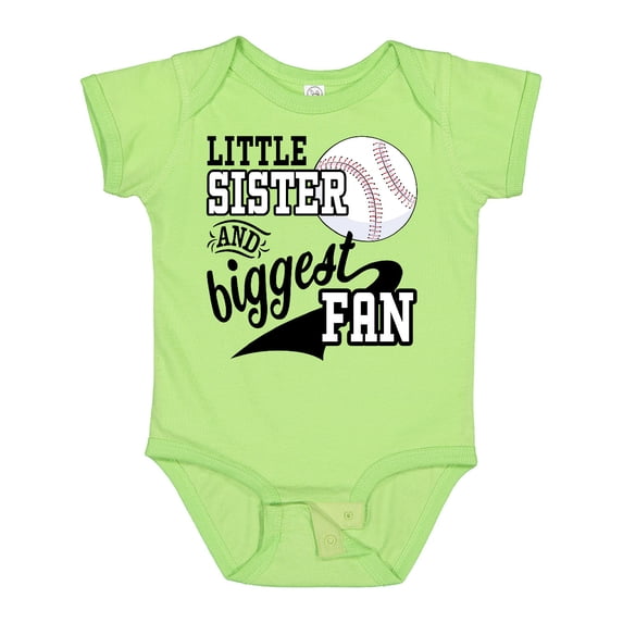 Inktastic Little Sister and Biggest Baseball Fan Girls Baby Bodysuit