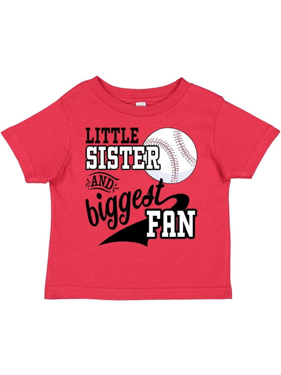 Little Sister and Biggest Baseball Fan Girls Toddler T-Shirt