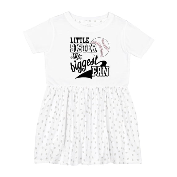 Inktastic Little Sister and Biggest Baseball Fan Girls Toddler Dress