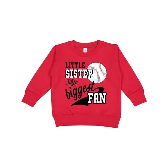 Inktastic Little Sister and Biggest Baseball Fan Toddler Sweatshirt
