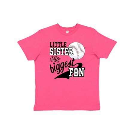 Inktastic Little Sister and Biggest Baseball Fan Youth T-Shirt