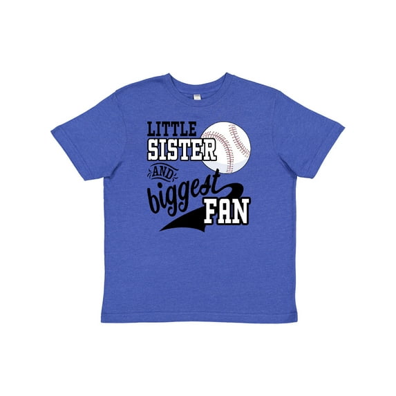 Inktastic Little Sister and Biggest Baseball Fan Youth T-Shirt