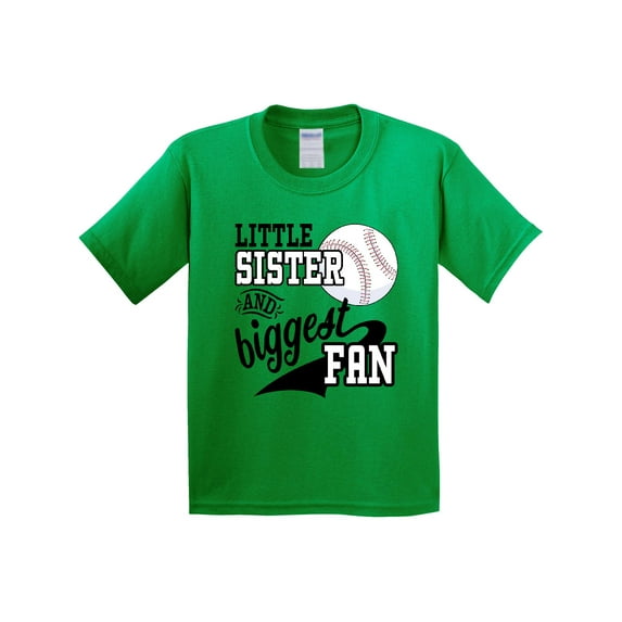 Inktastic Little Sister and Biggest Baseball Fan Youth T-Shirt